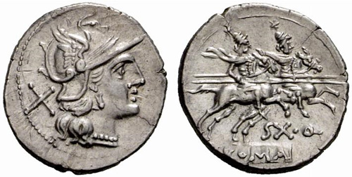 quinctilia roman coin denarius